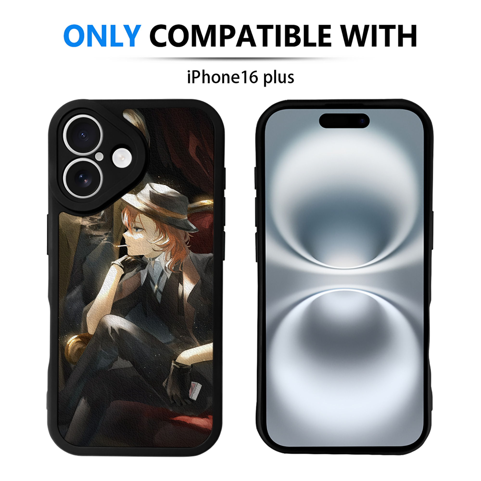 （画像用） 文豪ストレイドッグス Bungo Stray Dogs 【iPhone 16シリーズ対応】シリコンスマホケース（レザー調） 材質：シリコン